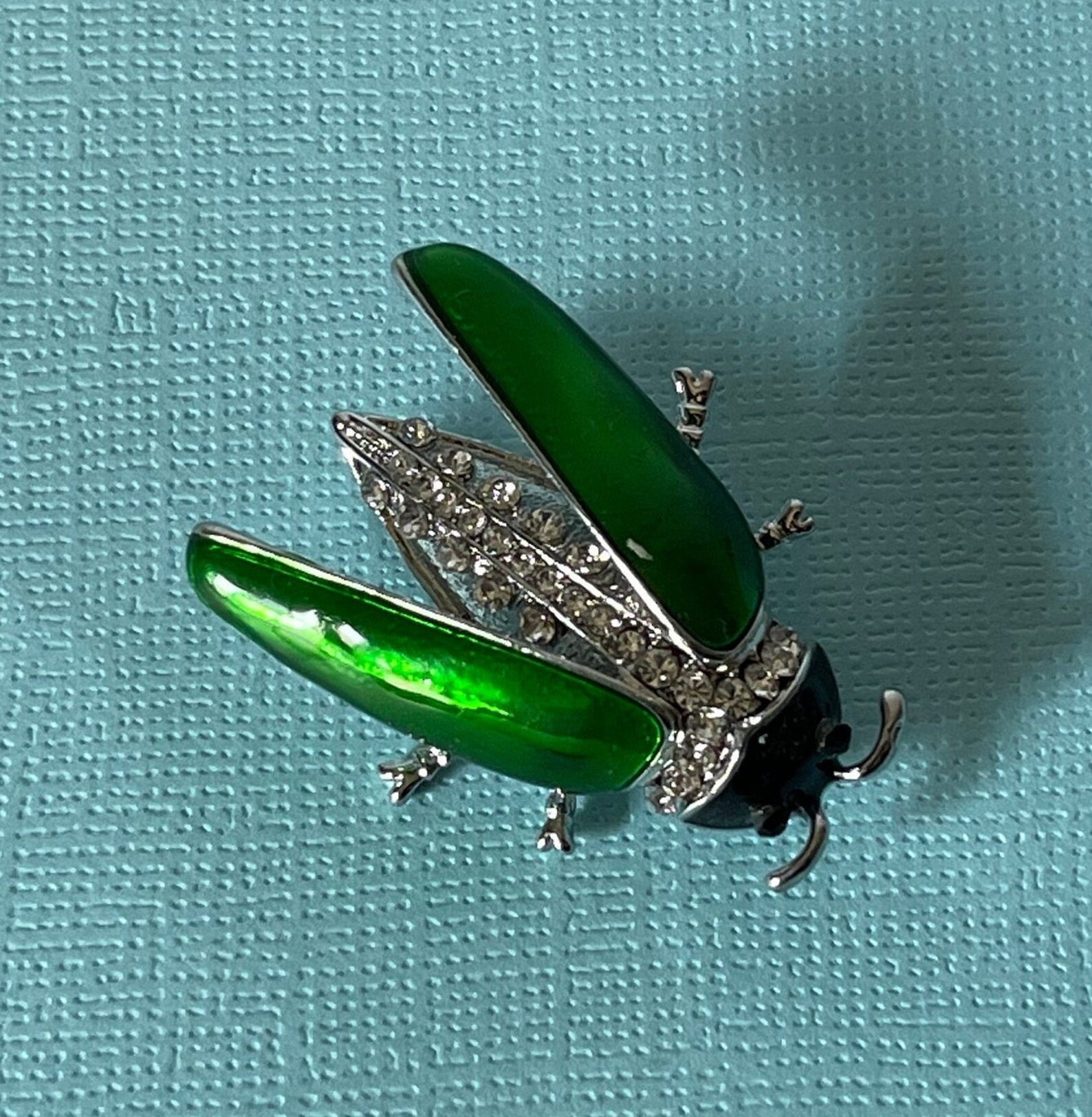 Green beetle brooch rhinestone roach brooch scarab brooch Etsy