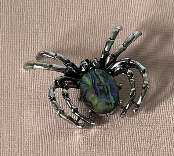 Abalone spider brooch, spider pendant, spider jew… - image 2