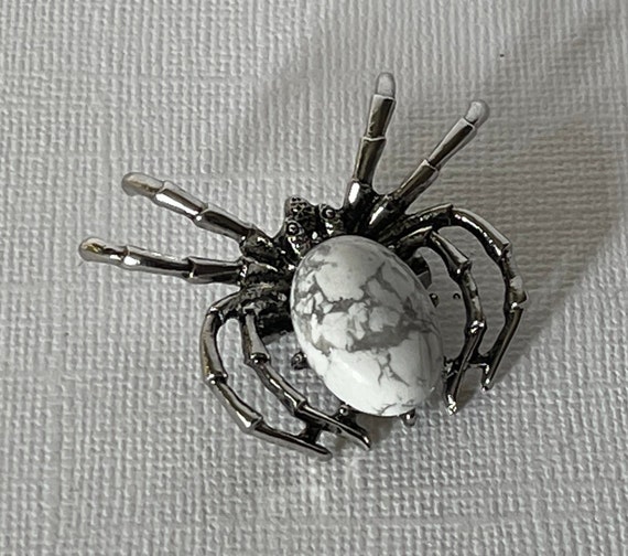 White turquoise spider brooch, tarantula brooch, … - image 4