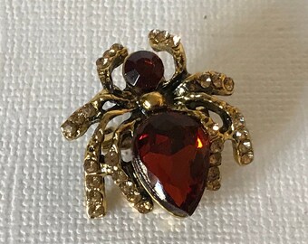Spilla A Ragno Con Perla E Oro: Gioiello Gotico E Punk Per Accessoriare Vestiti E Borse - 3