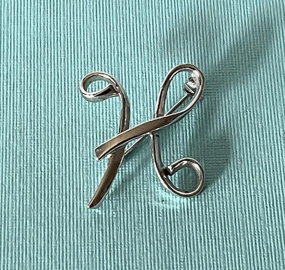 Vintage letter H brooch, letter h jewelry, silver letter h, h pin, letter H vintage, monogram h brooch, initial h pin, silver letter h pin