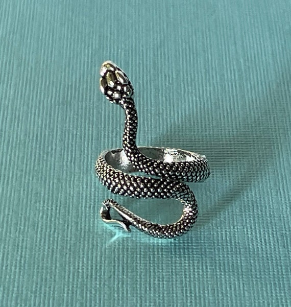 Snake ring, silver snake ring, snake wrap ring, s… - image 1