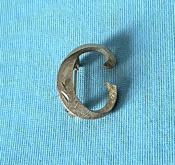 Vintage Letter C brooch, brooch, singed Mamselle C brooch, monogram C brooch, gold Letter c pin letters brooch Letter C pin Letter C jewelry View 3