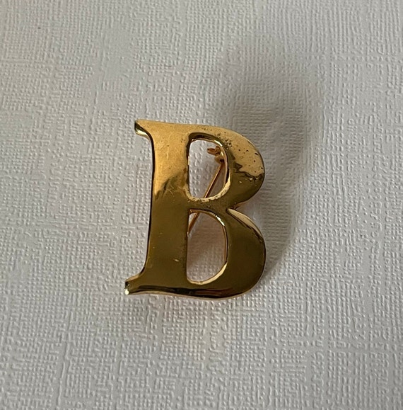 Vintage letter B brooch, initial b brooch, monogr… - image 7