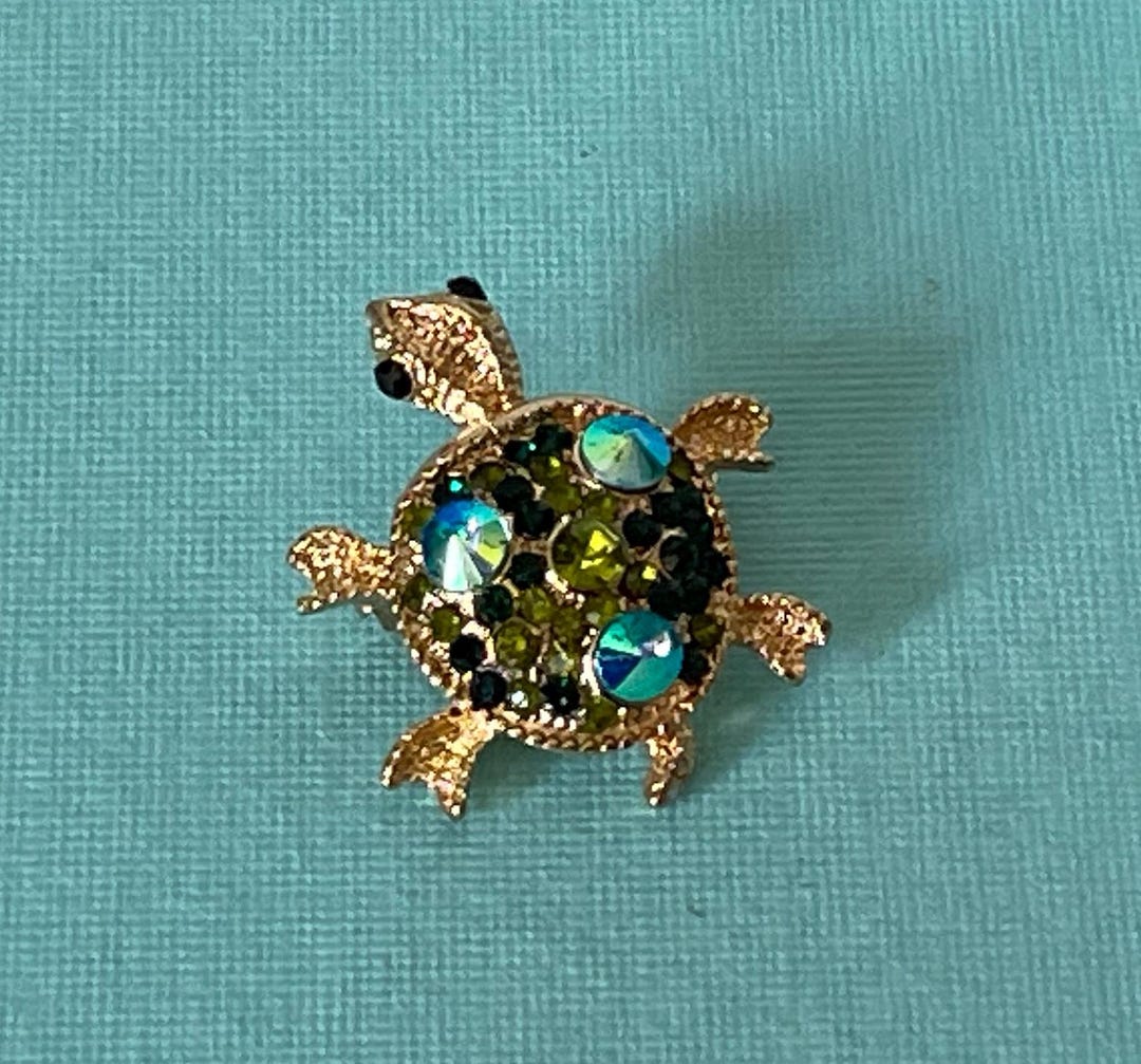 Broche Rétro Strass - Aurore Boréale - Bijou Vintage - Occasion Excellent état