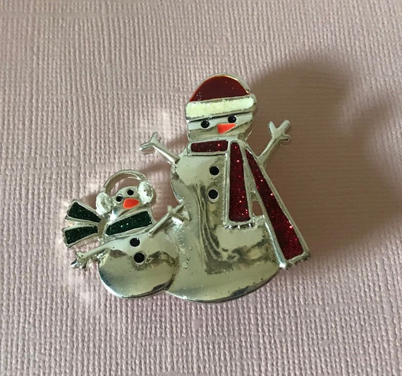 Vintage snowman brooch, Christmas brooch, Frosty the snowman, snowman pin, silver snowman pin, Christmas jewelry, snowman brooch, holiday