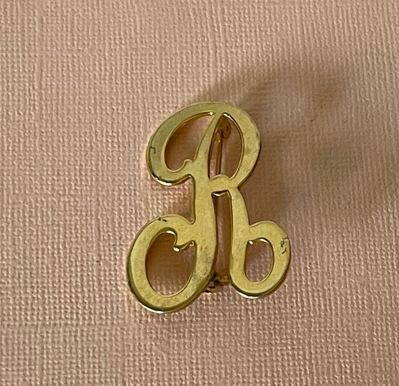 Vintage letter R brooch, letter r pin, letter R j… - image 2