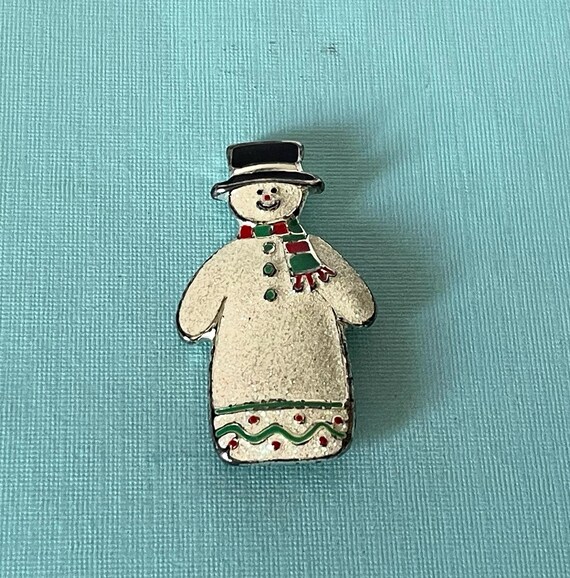 Vintage snowman brooch, Christmas brooch, Frosty the snowman, snowman pin, glittery snowman pin, Christmas jewelry, snowman brooch, holiday