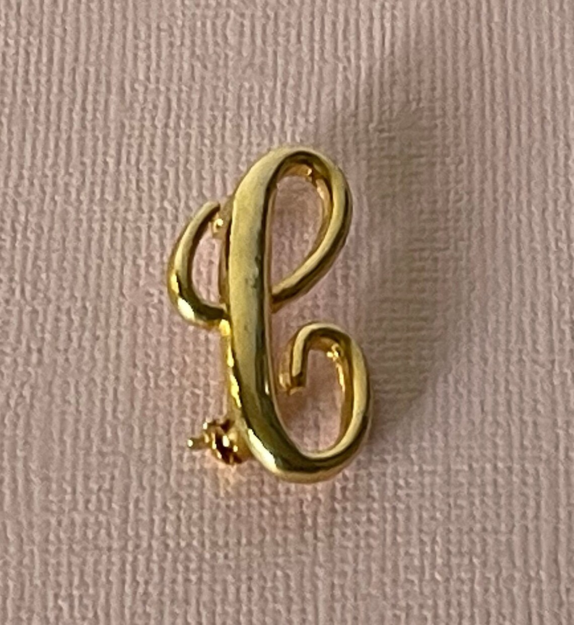 Vintage Letter C Brooch Letter C Pin Gold Letter C Brooch Etsy