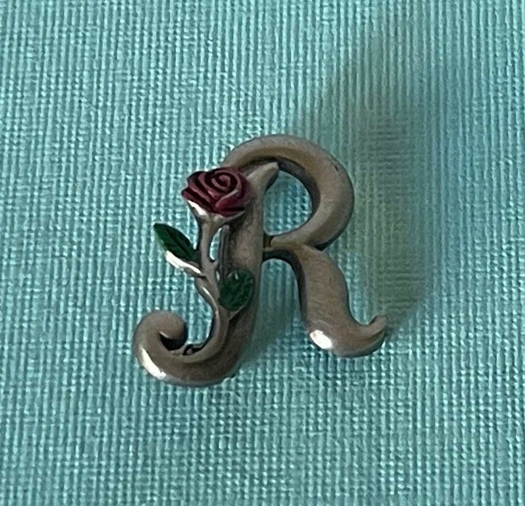 Vintage Letter R Brooch, Signed L Razza Letter R Pin, Pewter Letter R ...