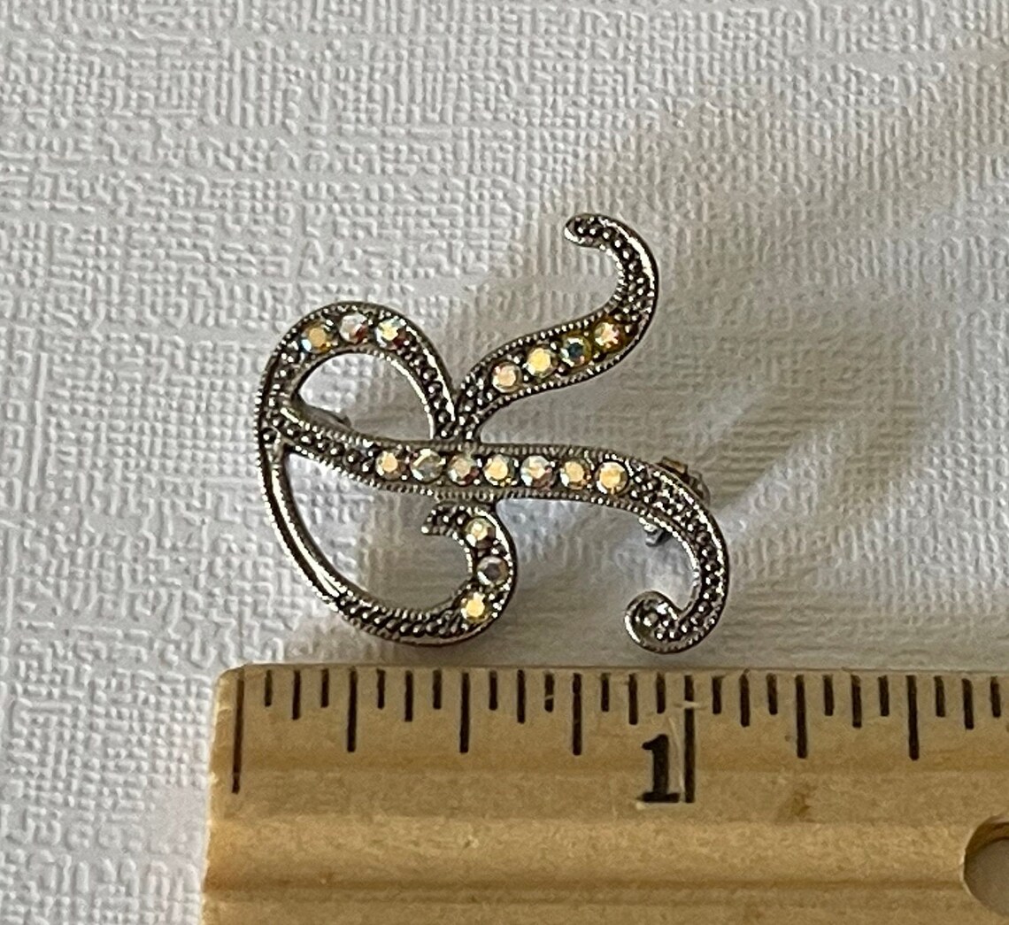 Vintage Letter R Brooch, Rhinestone Letter R Pin, Letter R Jewelry ...