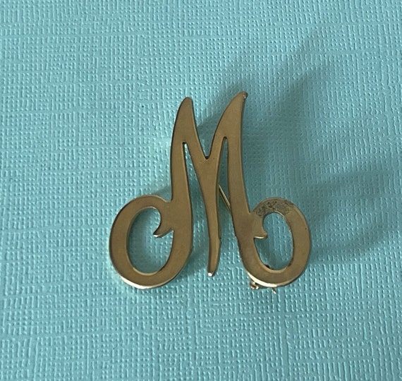 Vintage letter W brooch, vintage letter M brooch,… - image 4