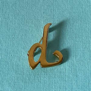 Broche de letra D vintage, Broche de letra D de oro, Joyería de letra D, Joyería de monograma d, Broche de monograma D, Joyería de letra D, Alfiler de letra D de oro