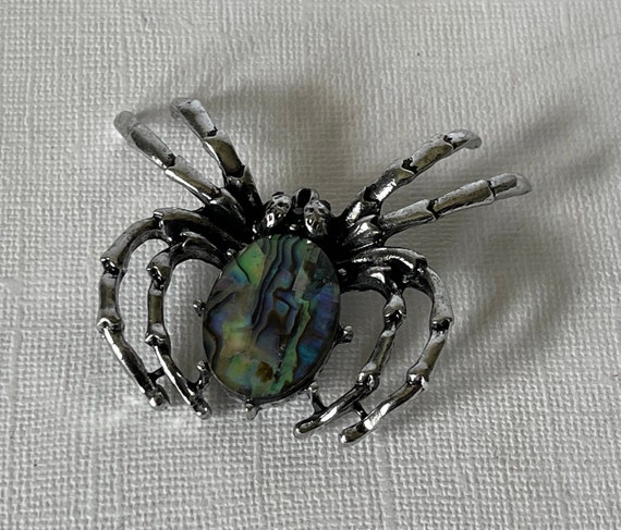 Abalone spider brooch, spider pendant, spider jew… - image 5