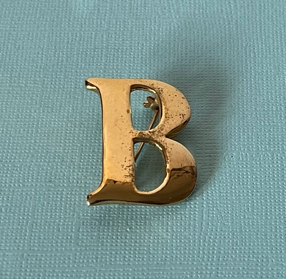 Vintage letter B brooch, initial b brooch, monogr… - image 3