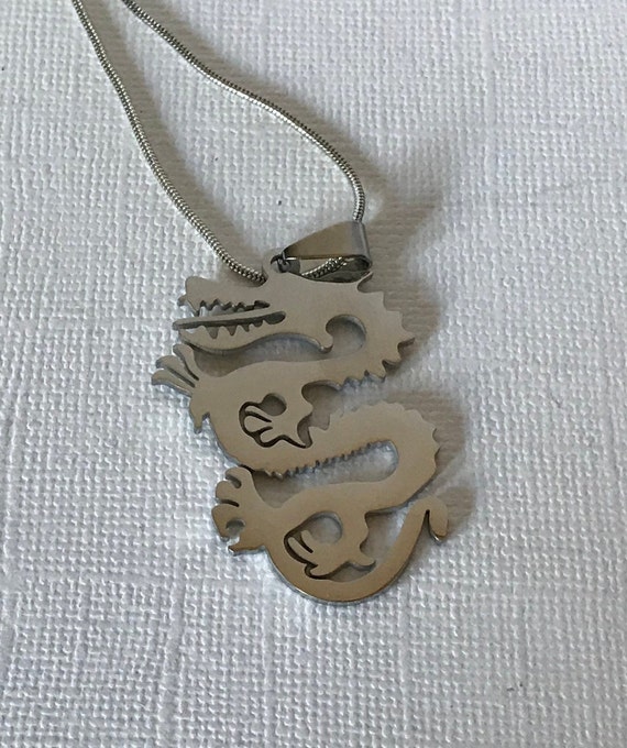Vintage dragon necklace, New Year's dragon neckla… - image 10