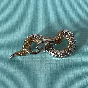 Vintage snake brooch, gold snake pin, silver snake pin, rhinestone snake brooch, snake jewelry, copperhead, cobra pin, rattlesnake pin