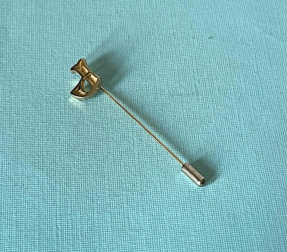 Vintage letter J stick pin, gold j stick pin, initial j jewelry, letter J jewelry, letter J