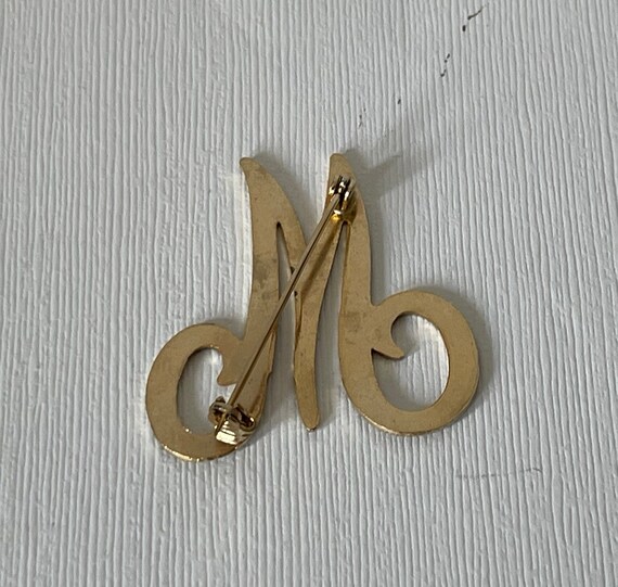 Vintage letter W brooch, vintage letter M brooch,… - image 8