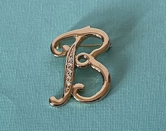 Vintage Letter B brooch, brooch, monogram b brooch, gold Letter E pin, letters brooch, alphabet brooch, Letter b pin, Letter b jewelry