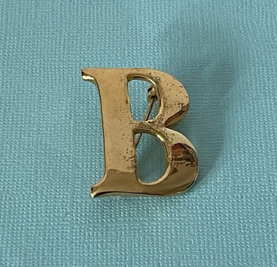 Vintage letter B brooch, initial b brooch, monogr… - image 5