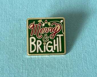 Merry and bright pin, Hallmark Christmas pin, Christmas jewelry, holiday brooch, Hallmark pin, Merry and bright brooch, Christmas brooch