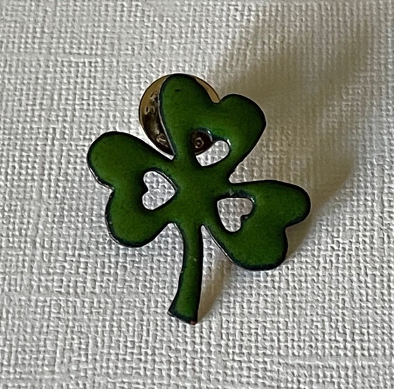 Vintage shamrock brooch, vintage clover brooch, S… - image 6