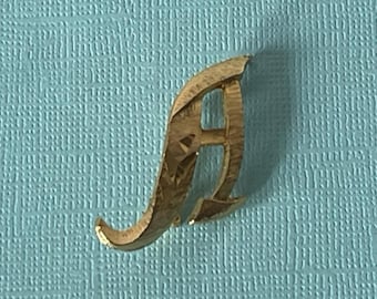 Vintage signed Mamselle letter A brooch, gold letter A pin, letter A jewelry, gold a brooch, Mamselle letter a pin, initial a pin, monogram