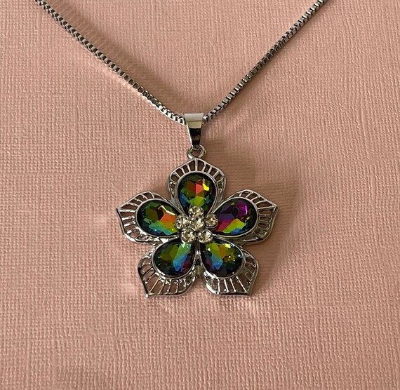 Watermelon heliotrope necklace, flower necklace, … - image 9