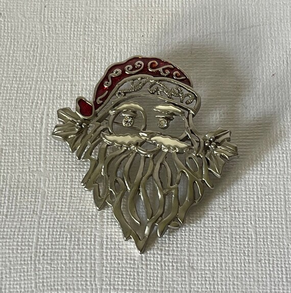 Vintage Santa Clause brooch, ,Santa pin, Christma… - image 3