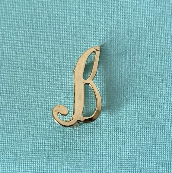 Vintage letter B brooch, letter b pin, gold letter b brooch, letter b jewelry, monogram b pin, initial b pin, Letter B, letter jewelry, B