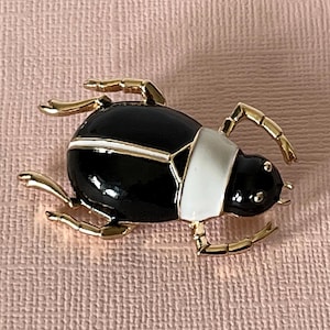 Roach brooch, beetle pin, white and black roach pin, beetle pin, insect pin, bug pin, Halloween pin, roach pin, beetle brooch, bug pins