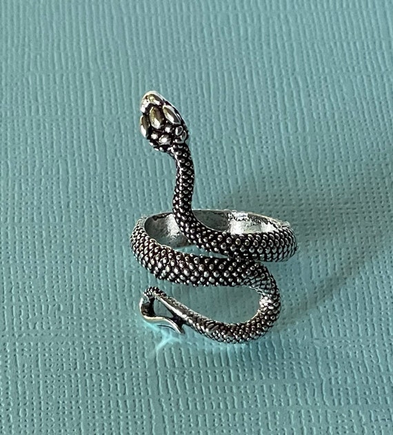 Snake ring, silver snake ring, snake wrap ring, s… - image 3