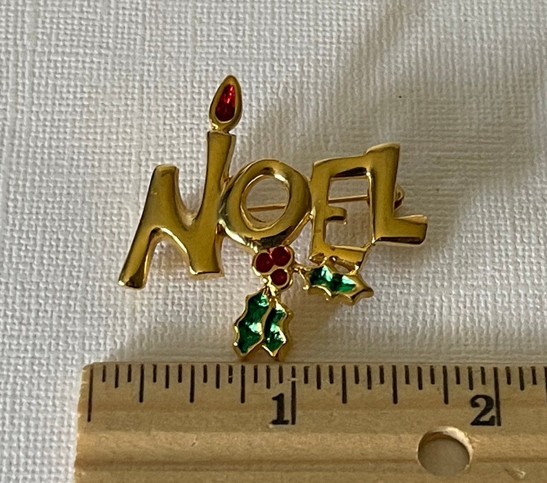 Vintage Noel Brooch, Holiday Pin, Christmas Brooch, Noel Pin, Christmas ...