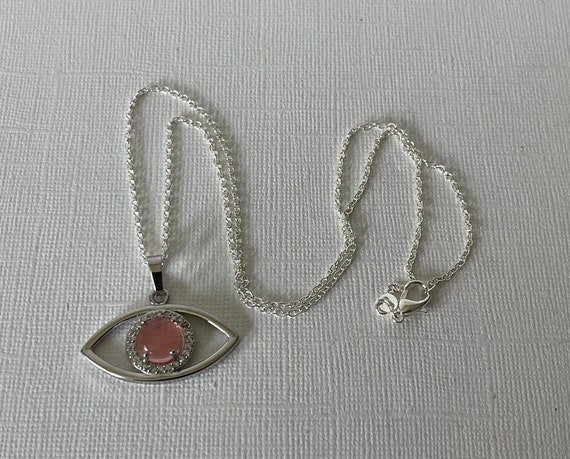 Evil eye necklace, cherry quartz evil eye necklac… - image 8
