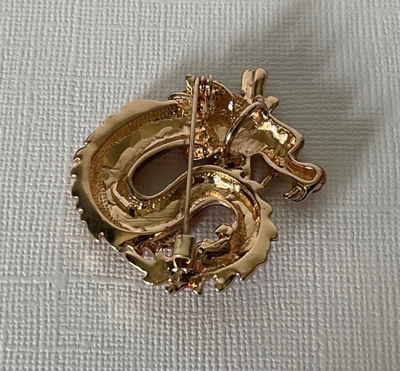 Orange dragon brooch, New Year's dragon pin, luck… - image 6