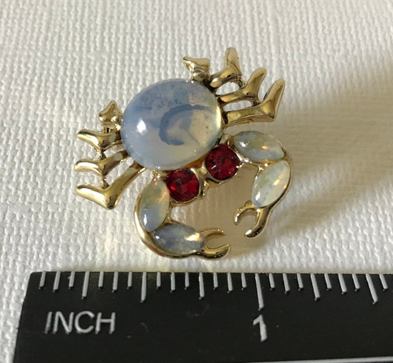 Vintage crab brooch, jelly belly crab brooch, red… - image 8
