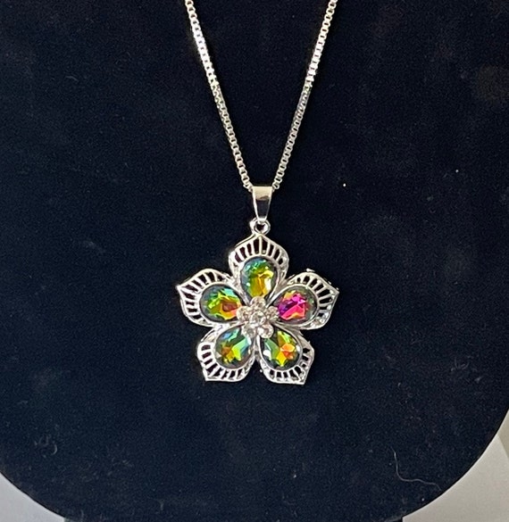 Watermelon heliotrope necklace, flower necklace, … - image 2