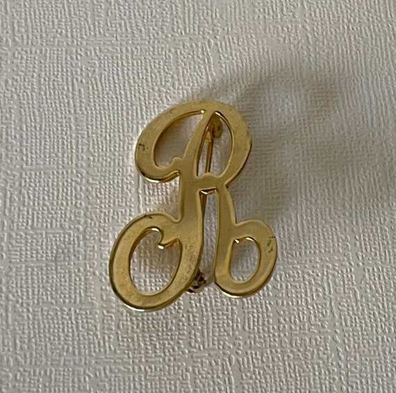 Vintage letter R brooch, letter r pin, letter R j… - image 4