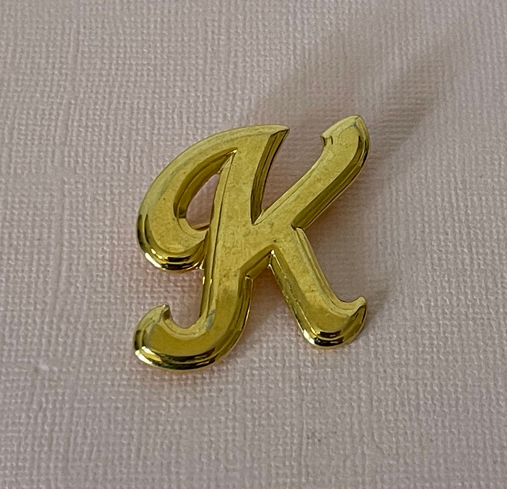 Vintage Letter K Brooch, Letter K, Monogram K Brooch, Gold Letter K ...