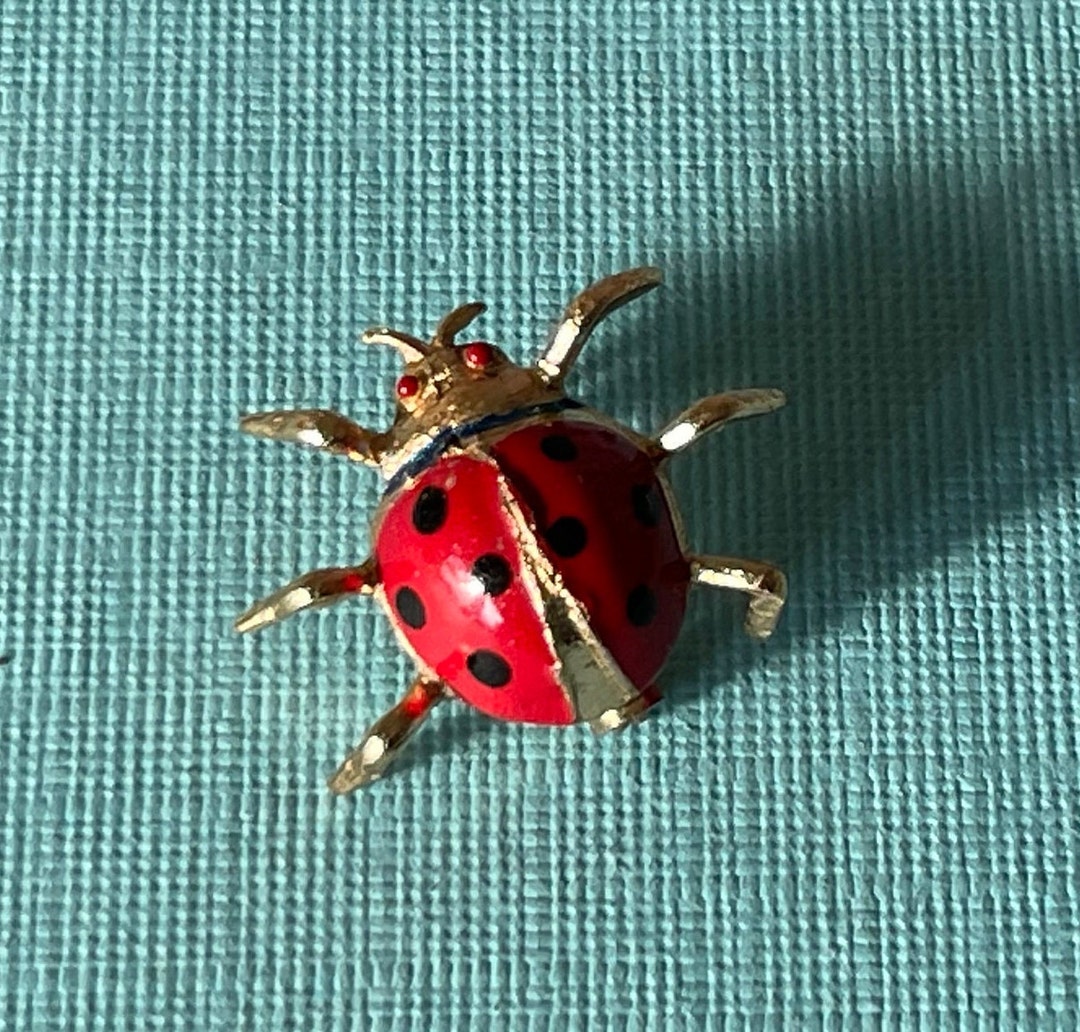 Vintage Lady Bug Brooch, Beetle Brooch, Lady Bug Jewelry, Lady Bug Pin