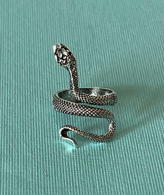 Snake ring, silver snake ring, statement ring, sn… - image 1