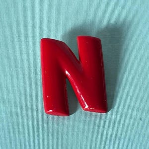 Vintage Letter N brooch, Signed AK letter N pin, gold letter n brooch, monogram N pin initial N brooch, Letter N, Letter N brooch, initial N