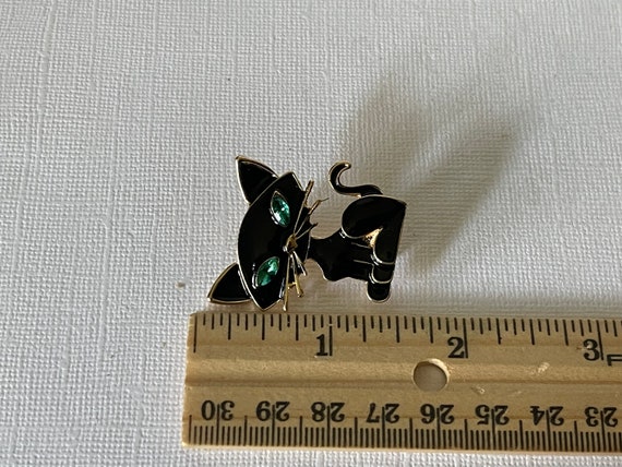 Black cat brooch, rhinestone cat pin, Halloween c… - image 5