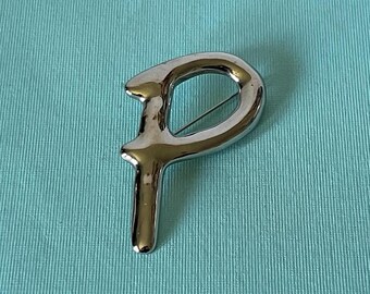 Vintage Brooch Pin Letter P Monogram Name Initial Brooch 835