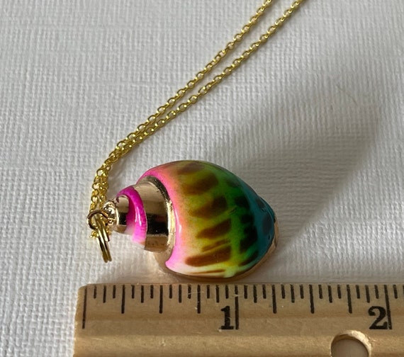 Shell necklace, beach necklace, rainbow shell nec… - image 6