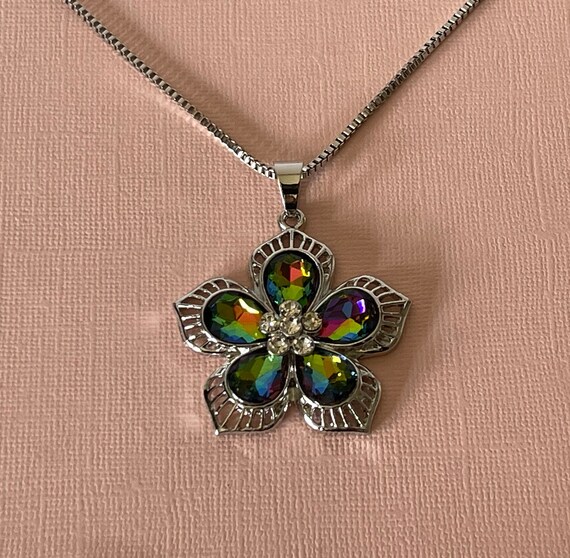 Watermelon heliotrope necklace, flower necklace, … - image 4