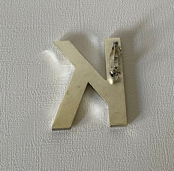 Large vintage letter K brooch, silver letter K pin, r… - Gem