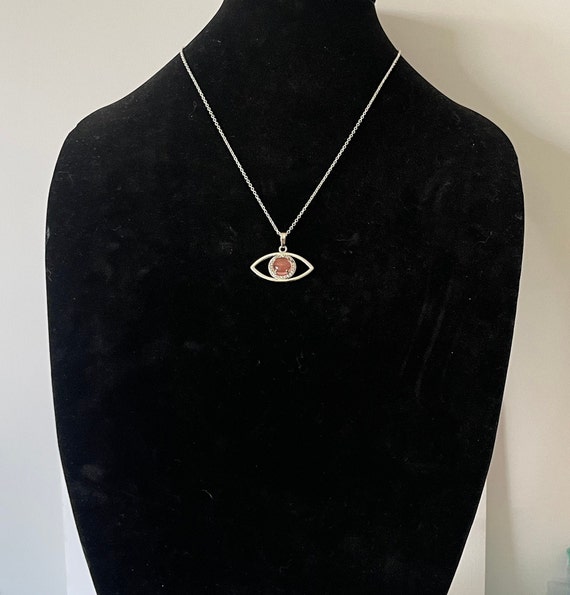 Evil eye necklace, cherry quartz evil eye necklac… - image 6