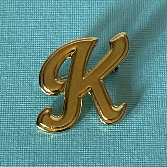 Vintage letter K brooch, Letter K, Monogram K brooch,… - Gem